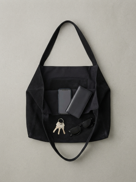 Bolso tote de ante